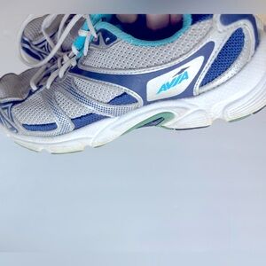 Avia Athletic Shoes Gray and Teal Blue Have Breathable Mesh